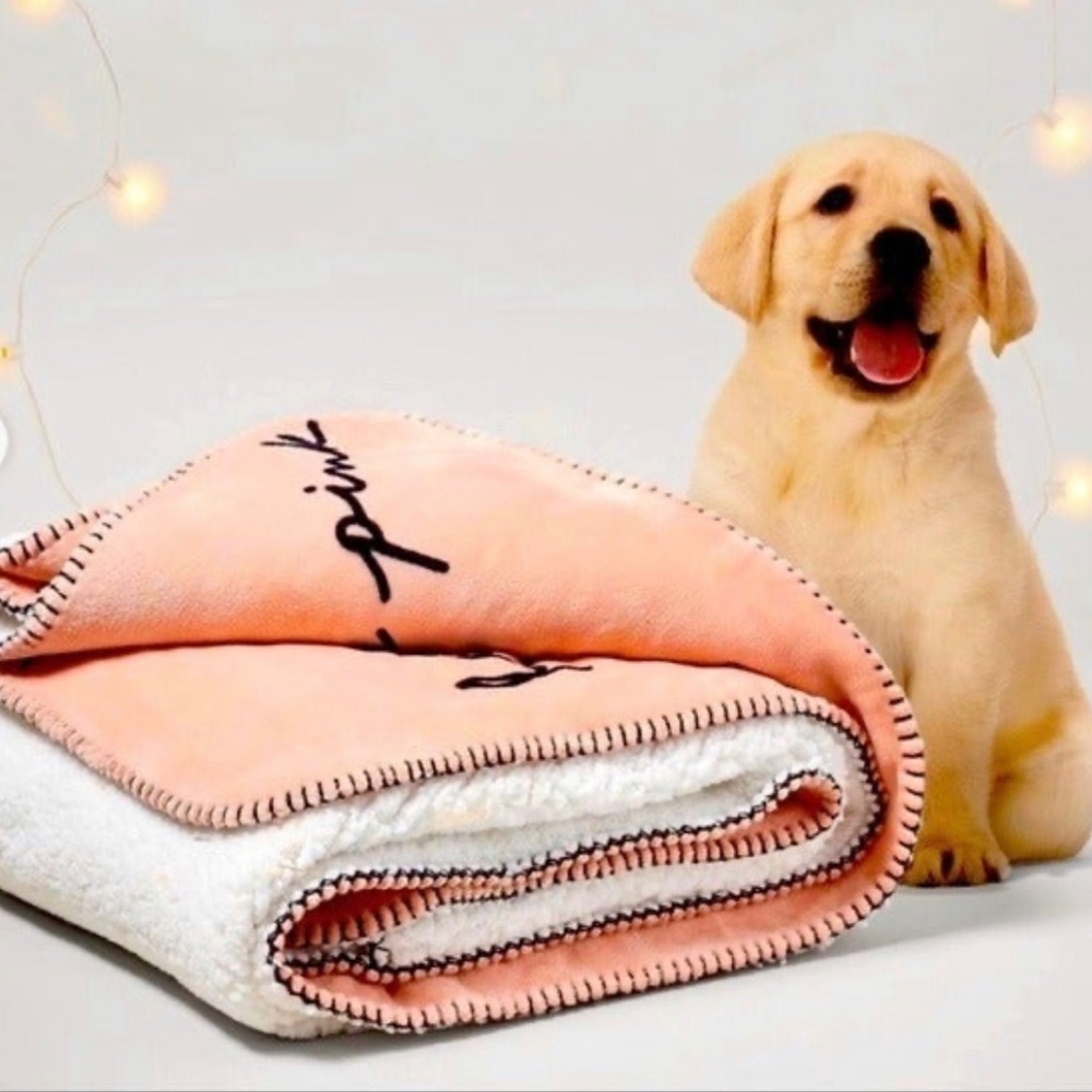 NIB VS PINK | Sherpa Throw Blanket | 60” x 50”